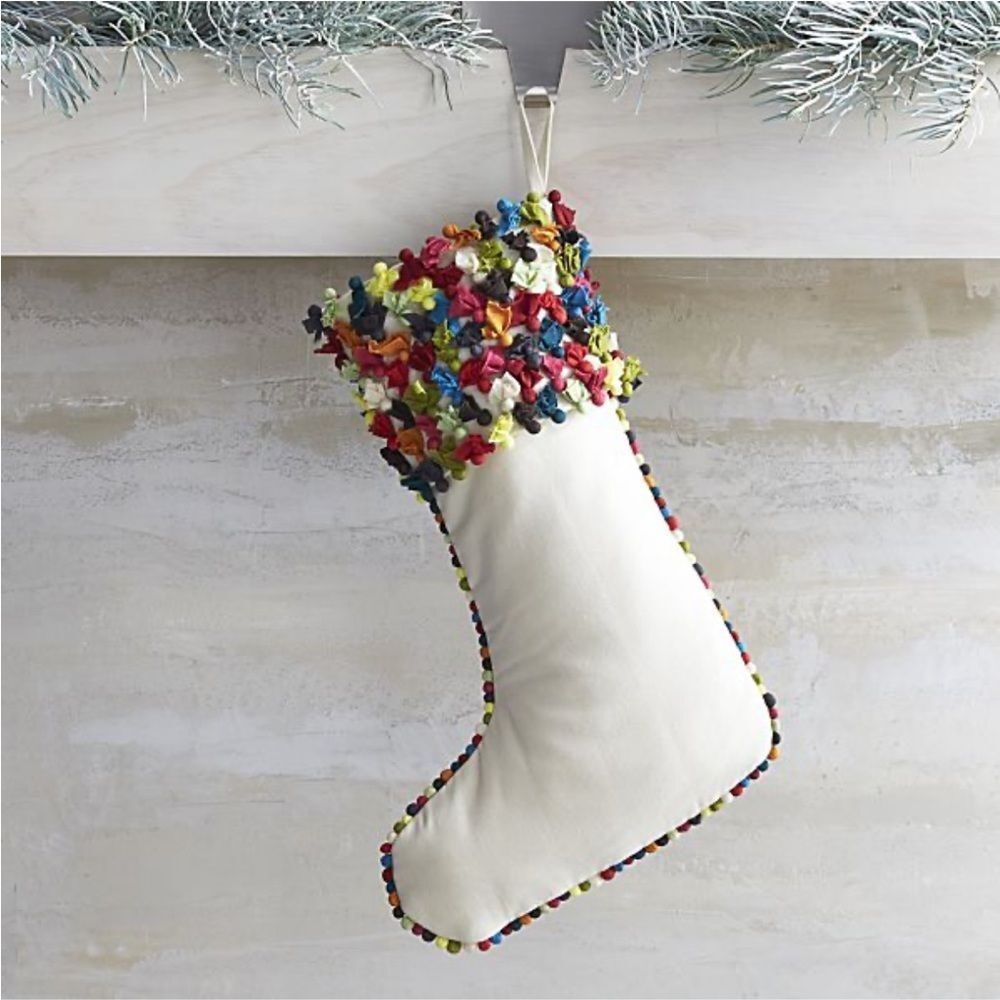 Crate&Barrel Multicolor Holiday Stocking
